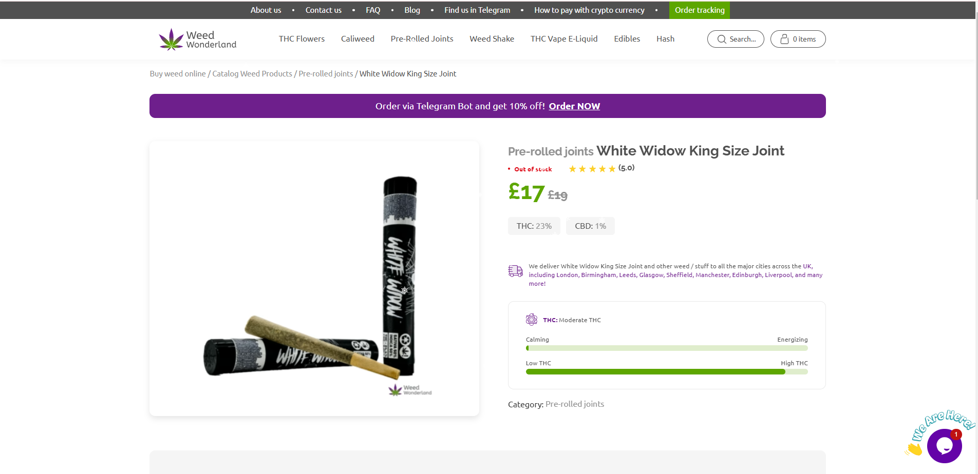 Pre-rolled joints White Widow King Size Joint Pre-rolled joints White Widow King Size Joint