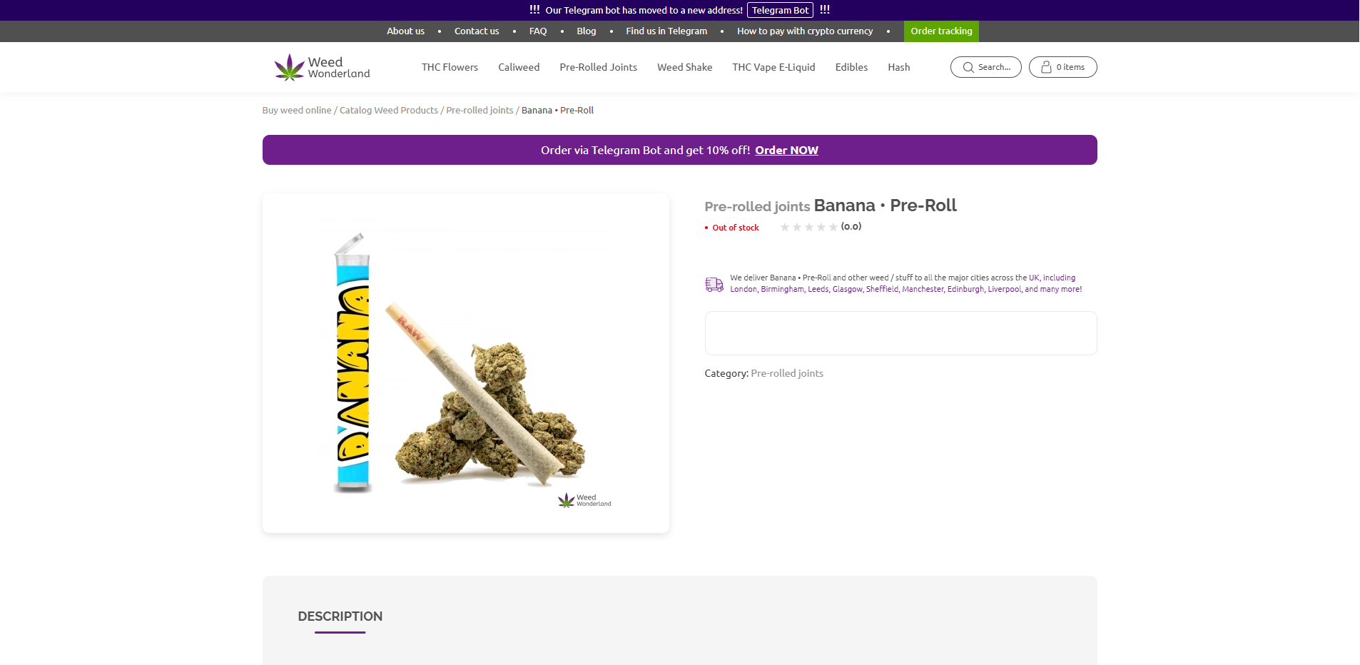 Buy Pre-rolled joints Banana online Weed Wonderland weed shop Scotland Buy Pre-rolled joints Banana online Weed Wonderland weed shop Scotland