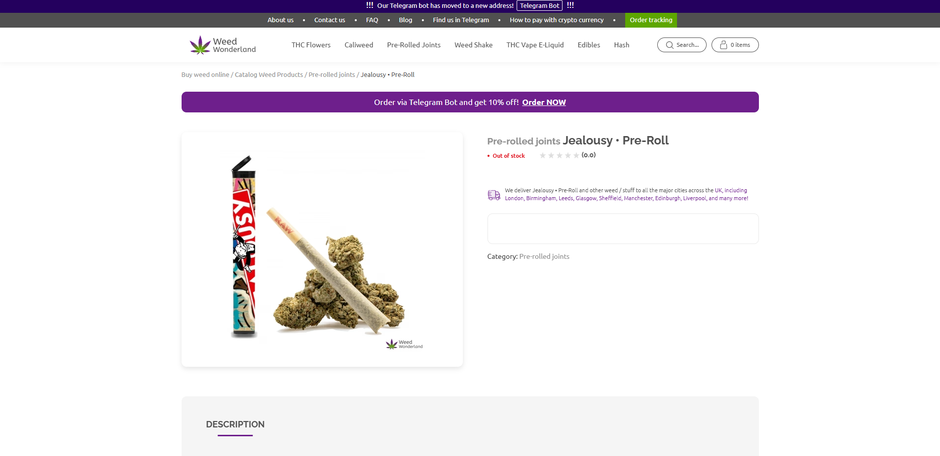 Buy Pre-rolled joints Jealousy online Weed Wonderland weed shop Scotland Buy Pre-rolled joints Jealousy online Weed Wonderland weed shop Scotland