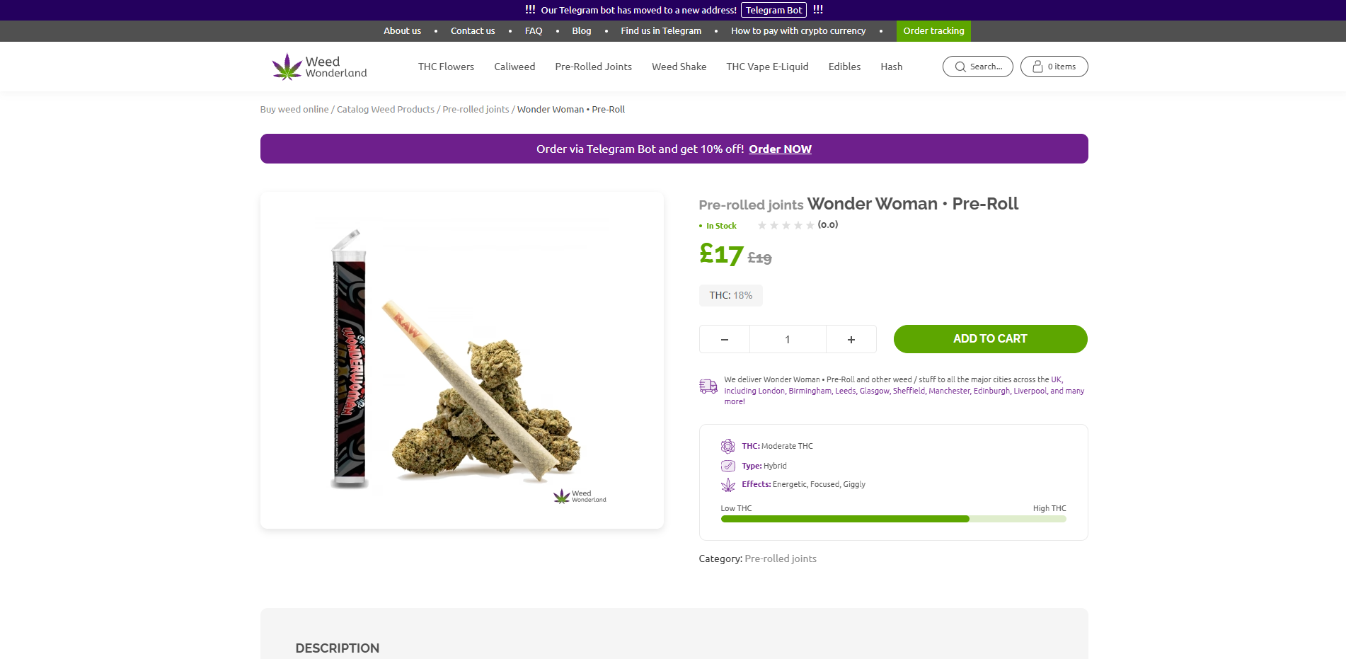 Buy Pre-rolled joints Wonder Woman online Weed Wonderland weed shop Scotland Buy Pre-rolled joints Wonder Woman online Weed Wonderland weed shop Scotland