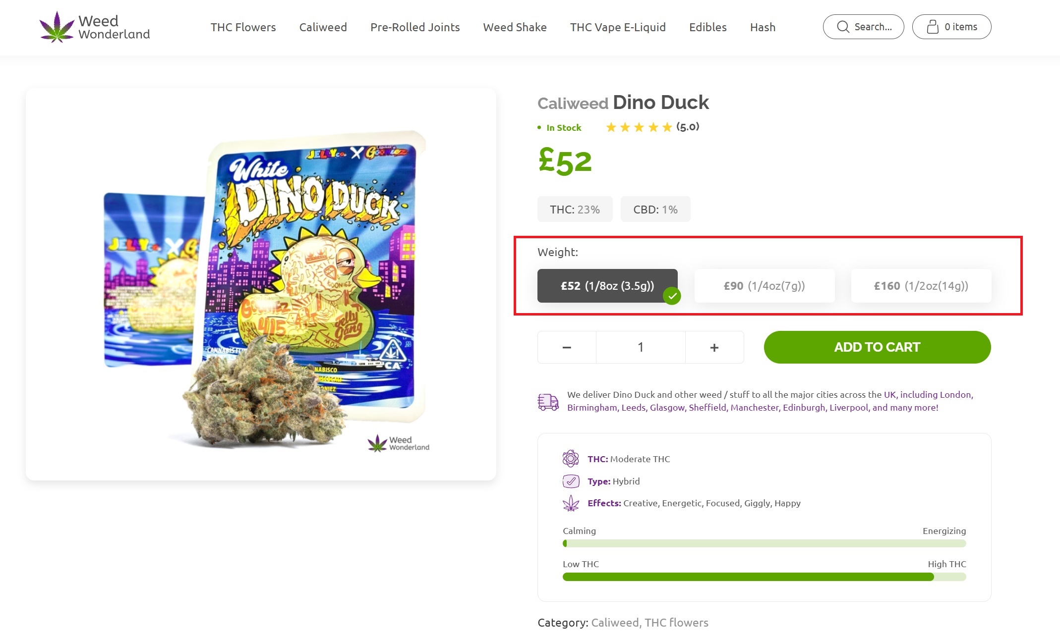 Caliweed Dino Duck buy online Edinburgh Weed Wonderland Caliweed Dino Duck buy online Edinburgh Weed Wonderland