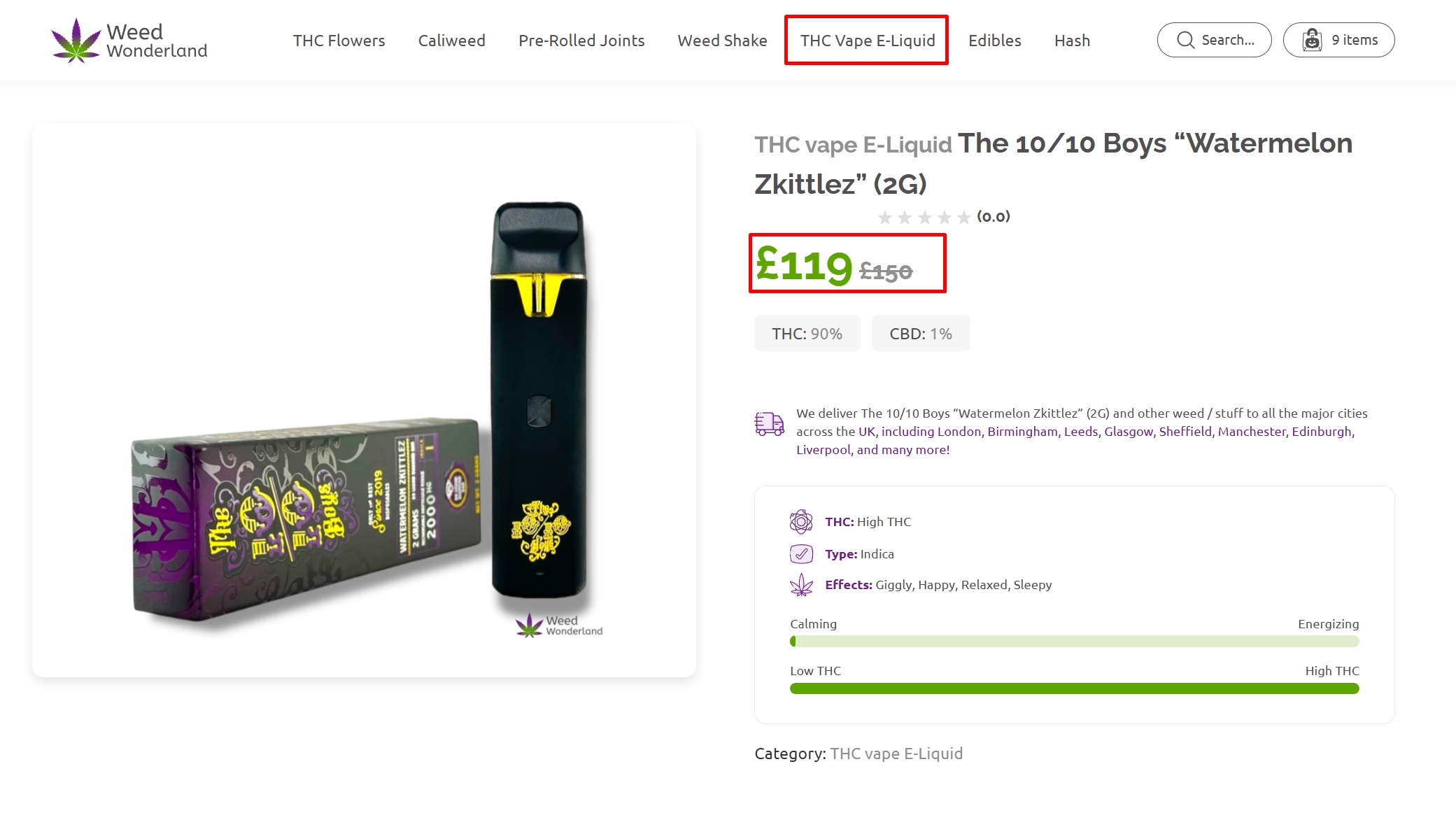 buy vapes online with delivery UK Vape Watermelon Zkittlez at Weed Wonderland