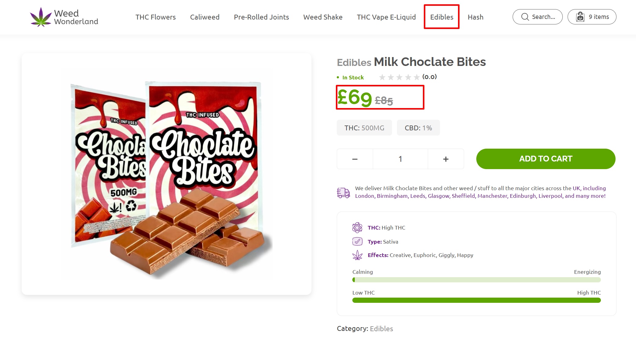 buy edibles online with delivery UK Milk Chocolate Bites at Weed Wonderland