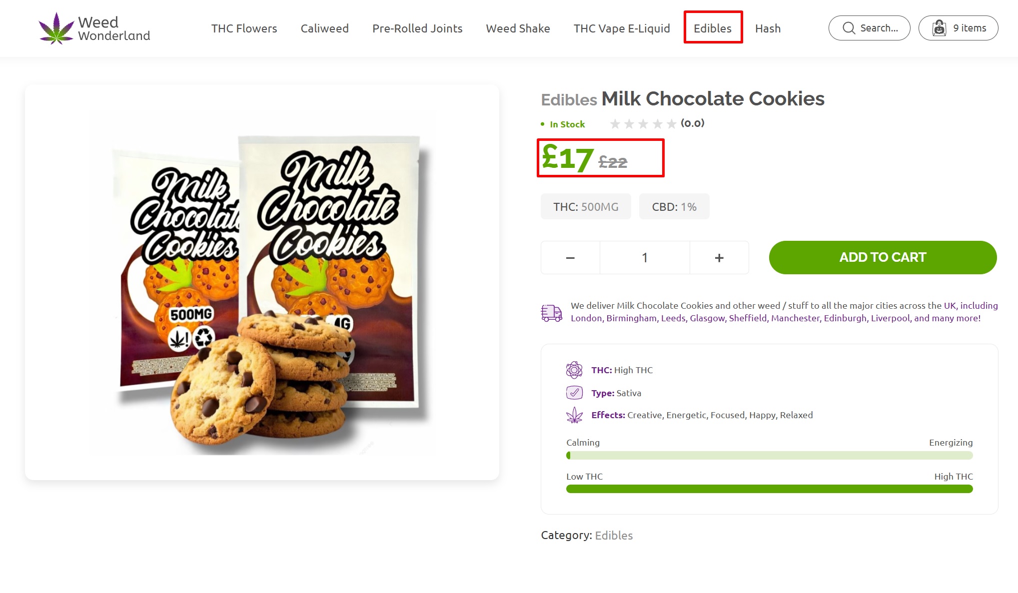 buy edibles online with delivery UK Milk Chocolate Cookies at Weed Wonderland