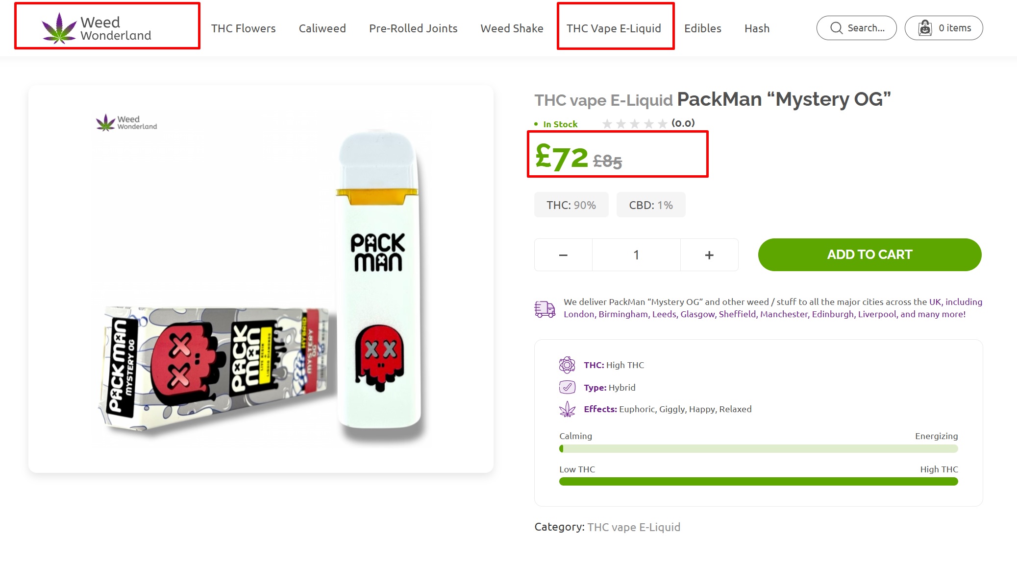 THC vape E-Liquid PackMan Mystery OG THC vape E-Liquid PackMan Mystery OG